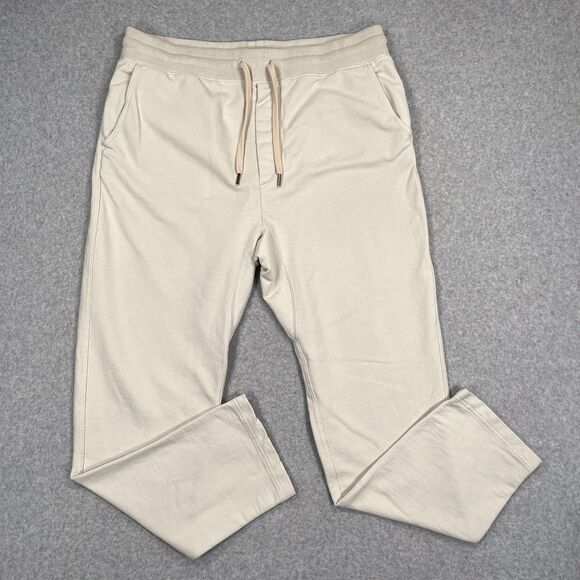 Buck Mason Sweatpants Mens XL Ivory Brushed Loopback French Terry Lounge Pants - Picture 1 of 12